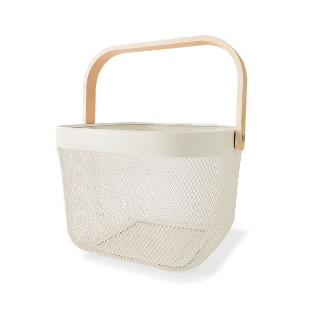 Off White Mesh Basket - Anko