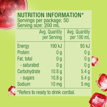 Raspberry Flavoured Cordial Drink 2L