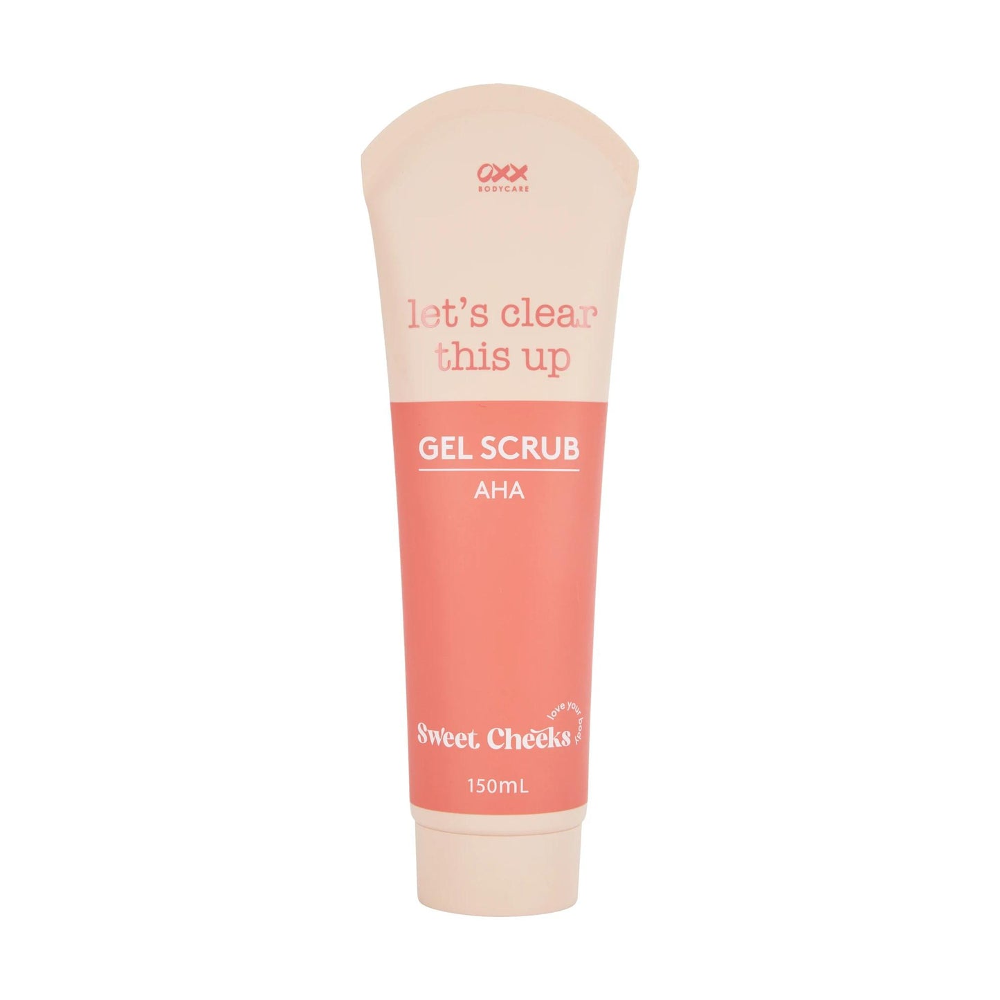 OXX Bodycare Let's Clear This Up Sweet Cheeks Gel Scrub 150ml - AHA