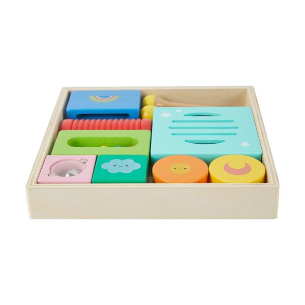 10 Piece Wooden Music Box Bundle Playset - Anko