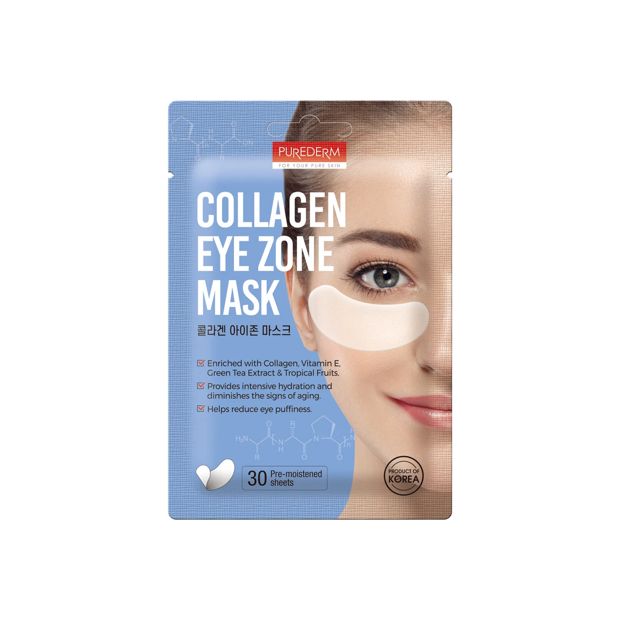 Purederm 30 Pack Collagen Eye Zone Mask 25g - Vitamin E, Green Tea Extract and Tropical Fruits