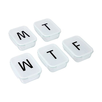 Monday-Friday Glass Food Storage Set - Anko