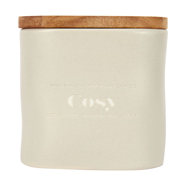 Cosy Wood Lid Fragrant Candle - Anko