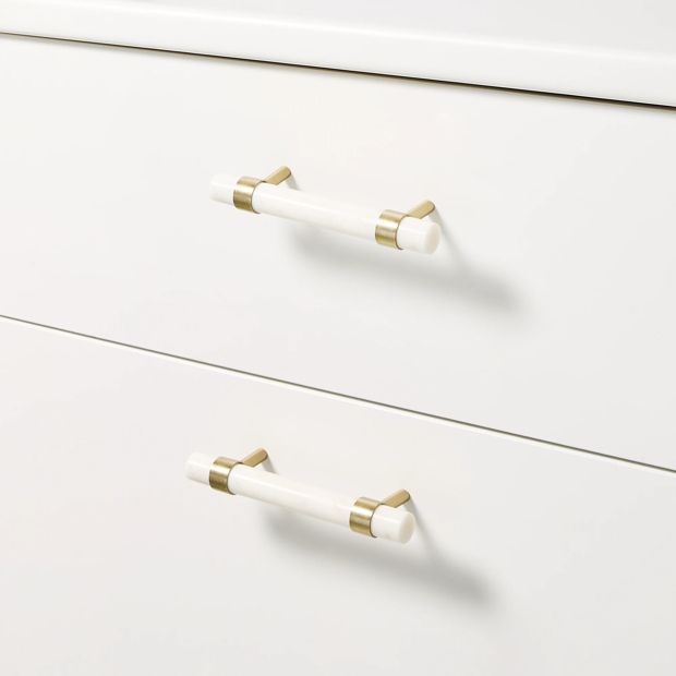 2 Pack Large Marble and Gold Look Handles - Anko