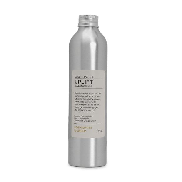 Uplift Lemongrass and Ginger Reed Diffuser Refill 260ml - Anko