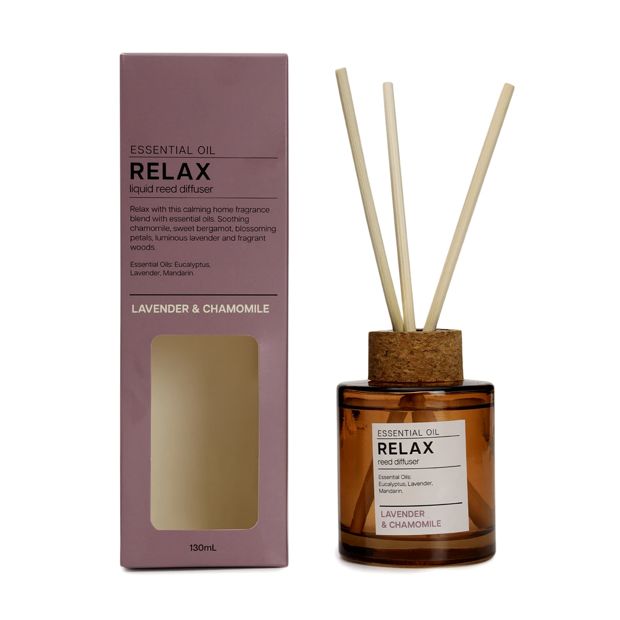 Aroma Relax Lavender & Chamomile Essential Oil Blend Liquid Reed Diffuser 130ml - Anko