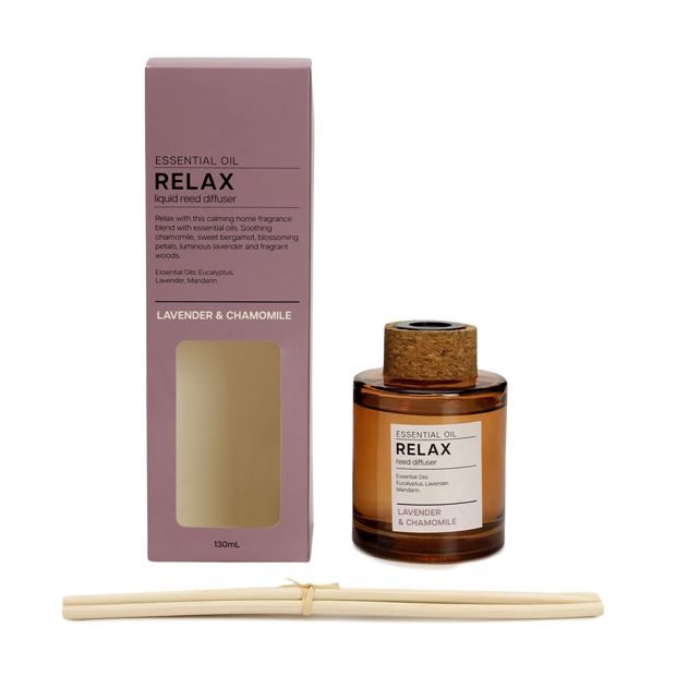 Aroma Relax Lavender & Chamomile Essential Oil Blend Liquid Reed Diffuser 130ml - Anko