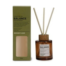 Aroma Balance Bergamot and Sage Essential Oil Blend Liquid Reed Diffuser 130ml - Anko