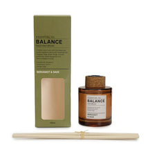 Aroma Balance Bergamot and Sage Essential Oil Blend Liquid Reed Diffuser 130ml - Anko