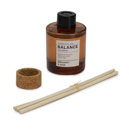 Aroma Balance Bergamot and Sage Essential Oil Blend Liquid Reed Diffuser 130ml - Anko