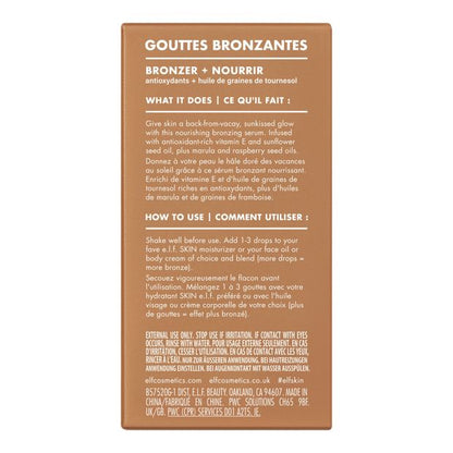 e.l.f. Skin Bronzing Drops - Copper Gold, Vitamin E and Sunflower Seed Oil