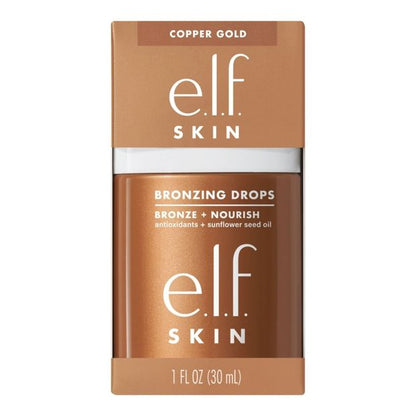 e.l.f. SKIN Bronzing Drops - Copper Gold, Vitamin E and Sunflower Seed Oil