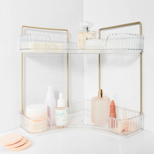 2 Tier Corner Bathroom Organiser - Anko