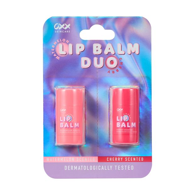 Lip Balm Duo, Cherry and Watermelon Scented - OXX Skincare