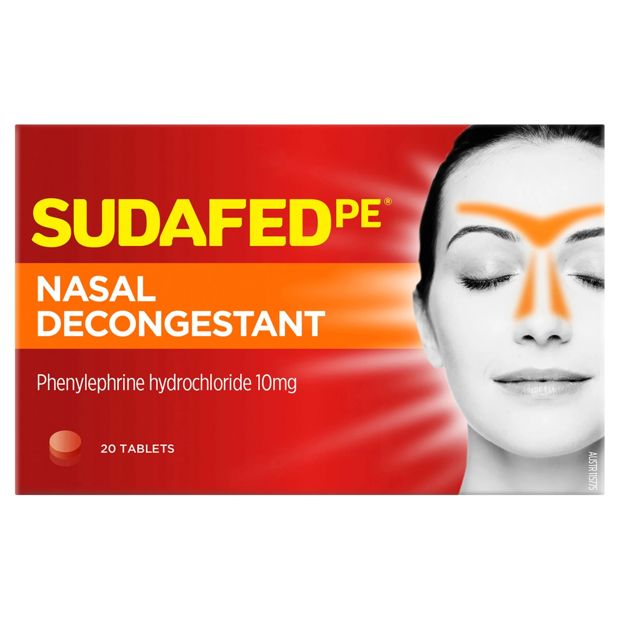 20 Pack Sudafed PE Nasal Decongestant Tablets