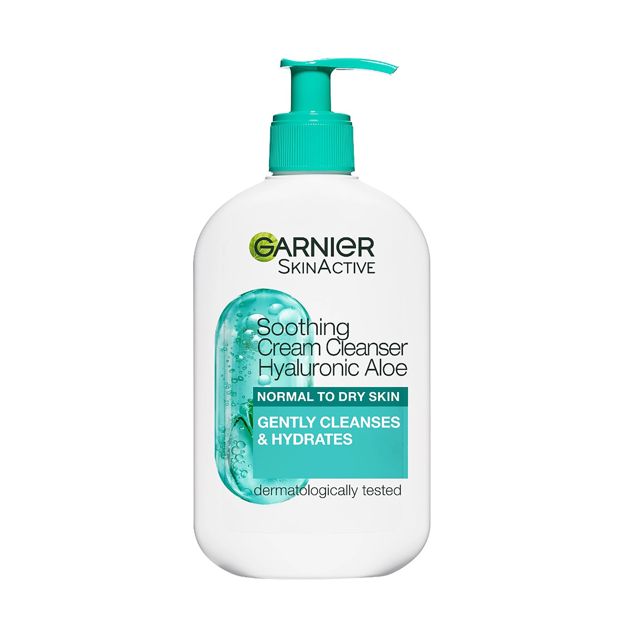 Garnier SkinActive Soothing Cream Cleanser 250ml - Hyaluronic Acid and Aloe Vera
