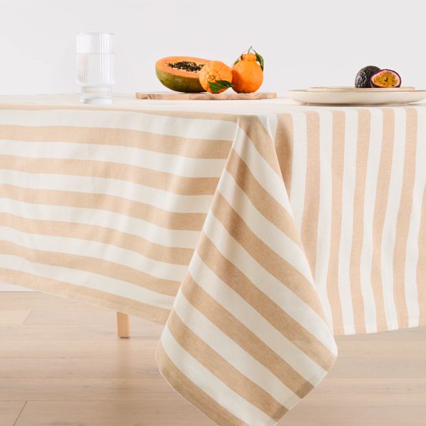 Natural Stripe Tablecloth - Anko