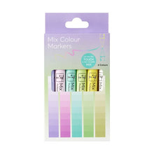 6 Pack Mix Colour Markers, Pastel - Anko