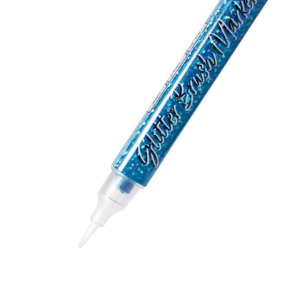 4 Pack Glitter Brush Markers, Blue - Anko