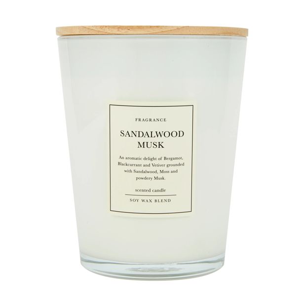 XL Sandalwood Musk Soy Wax Blend Scented Candle - Anko