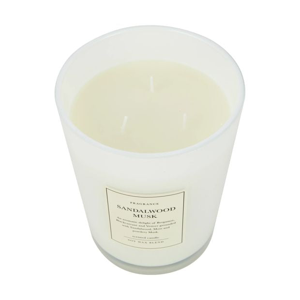 XL Sandalwood Musk Soy Wax Blend Scented Candle - Anko