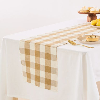 Natural Gingham Table Runner - Anko