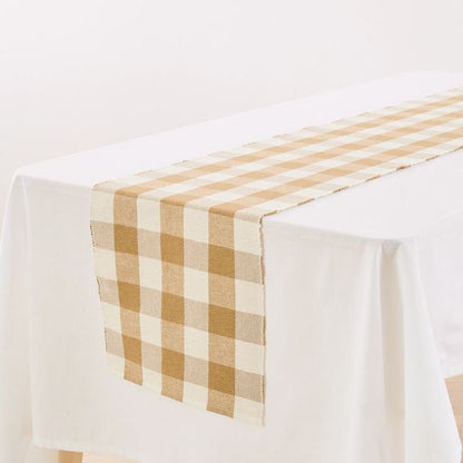 Natural Gingham Table Runner - Anko
