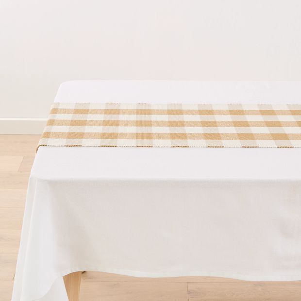 Natural Gingham Table Runner - Anko