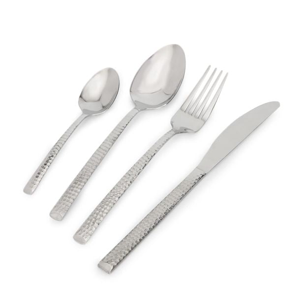 16 Piece Hammered Cutlery Set - Anko