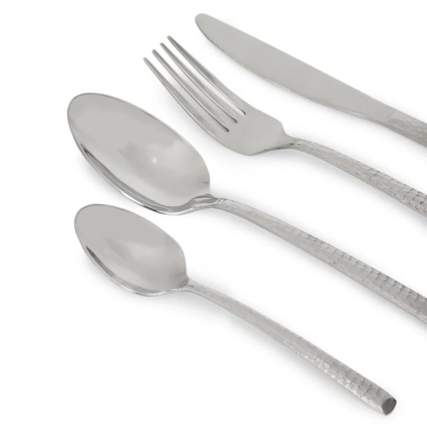 16 Piece Hammered Cutlery Set - Anko
