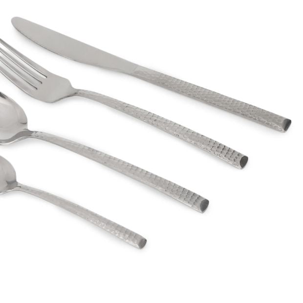 16 Piece Hammered Cutlery Set - Anko