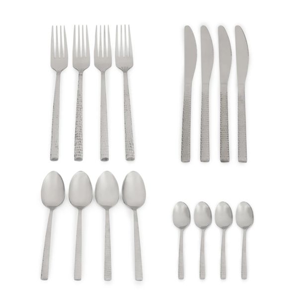 16 Piece Hammered Cutlery Set - Anko