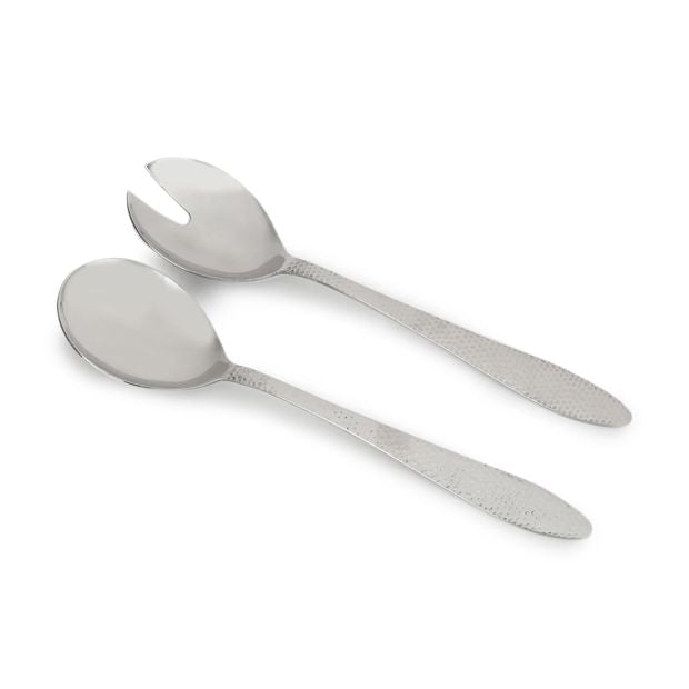 2 Pack Silver Hammered Salad Servers - Anko