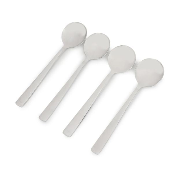 4 Pack Silver Hawthorne Soup Spoons - Anko