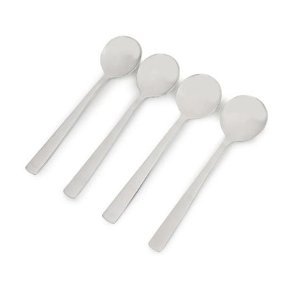 4 Pack Silver Hawthorne Soup Spoons - Anko