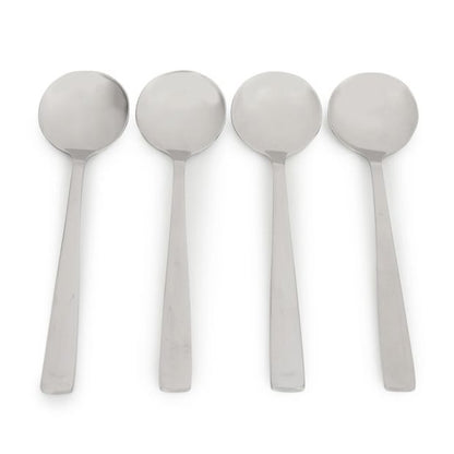 4 Pack Silver Hawthorne Soup Spoons - Anko