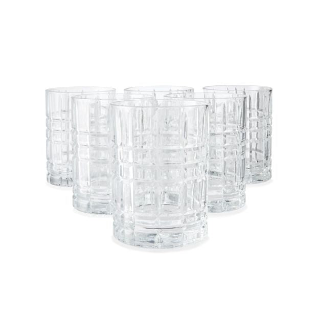 6 Pack Clear Harvey Tumbler Glasses - Anko