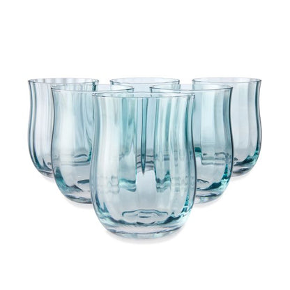 6 Two Tone Purple and Green Stemless Glasses - Anko