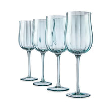 4 Two Tone Purple and Green Wine Glasses - Anko