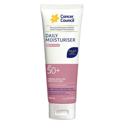 Cancer Council SPF50+ Daily Moisturiser 150ml - Aloe Vera and Vitamin E