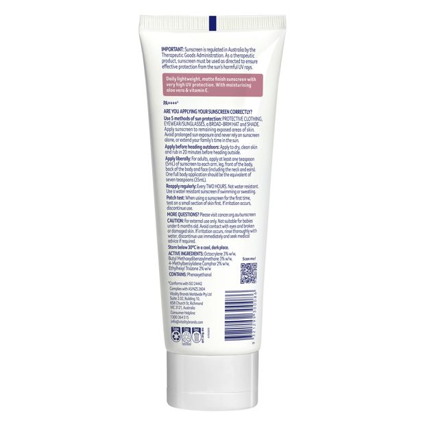 Cancer Council SPF50+ Daily Moisturiser 150ml - Aloe Vera and Vitamin E