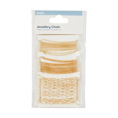 Jewellery Chain Set, Gold Look - Anko