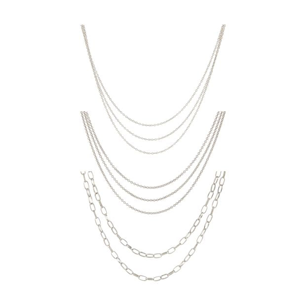 Jewellery Chain Set, Silver Look - Anko
