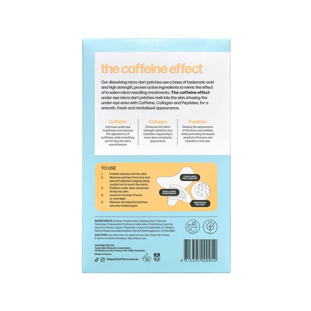 The Patch Effect The Caffeine Effect Dissolving Micro Dart Patches - Caffeine, Peptide Complex and Hyaluronic Acid