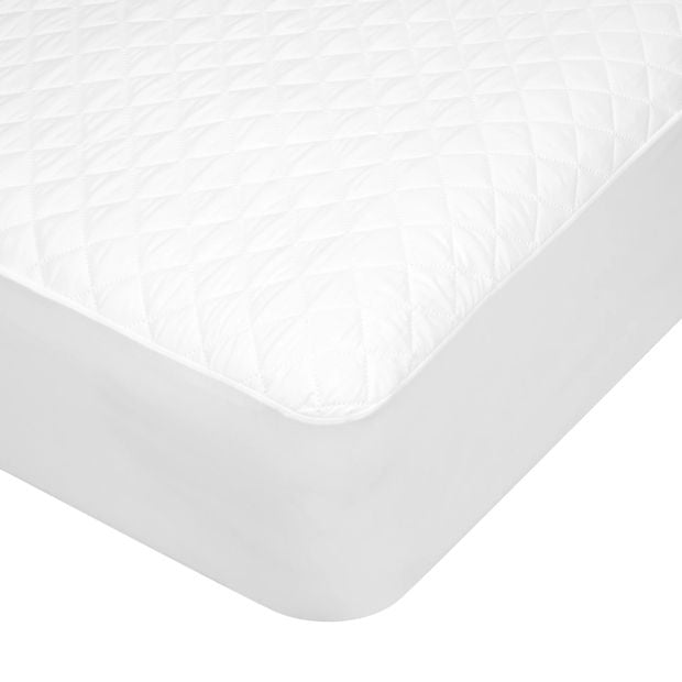 Stain Resistant and Allergy Sensitive Mattress Protector, Double Bed, White - Anko