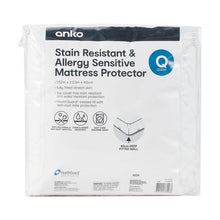 Stain Resistant and Allergy Sensitive Mattress Protector, Queen Bed, White - Anko