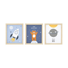 3 Pack Nursery Framed Canvas - Space - Anko