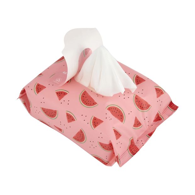 40 Pack Biodegradable Facial Wipes, Watermelon Scented - OXX Skincare