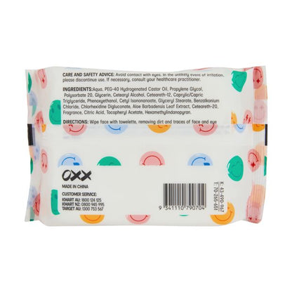 40 Pack Antioxidant Biodegradable Facial Wipes, Peach Scented - OXX Skincare
