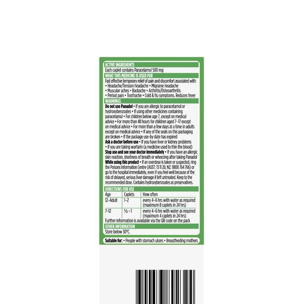 16 Pack Panadol Optizorb Paracetamol 500mg